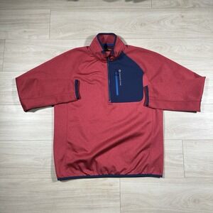 Vineyard Vines Performance Shirt Mens Large Pink Heathered Mock Neck Quarter Zip